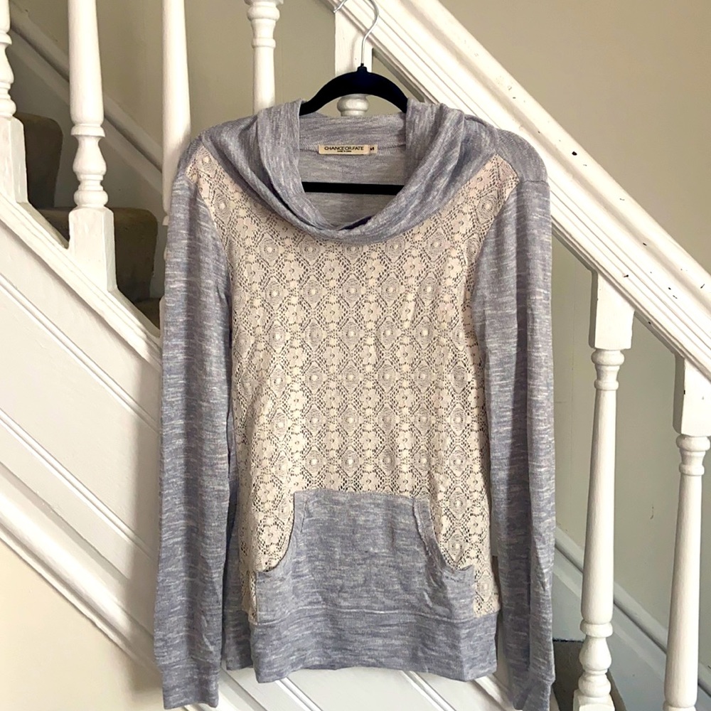 Chance or Fate sweater with lace front.